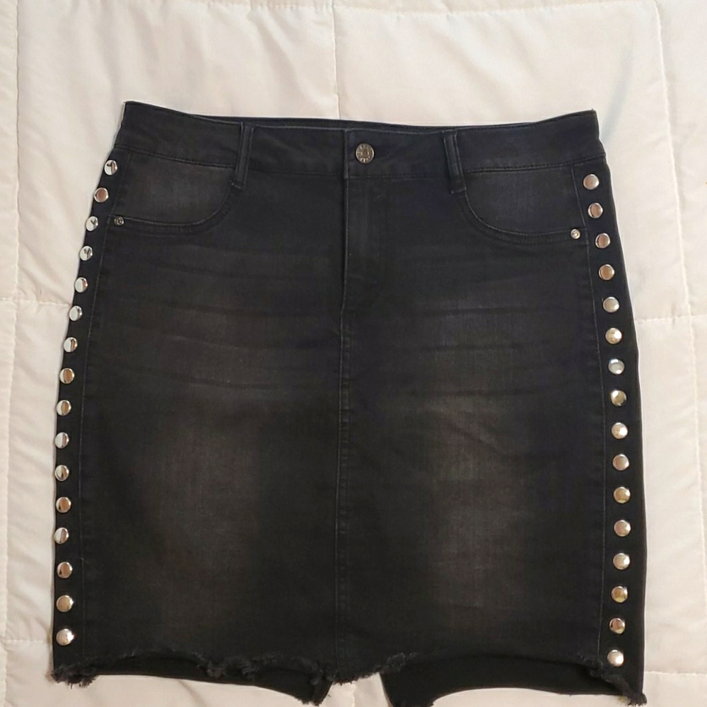 Black Denim mini skirt